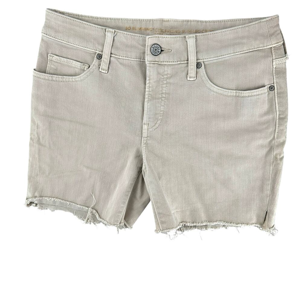 Chicos So Slimming Girlfriend Cut-off shorts Size XS 0 Tan Beige Frayed